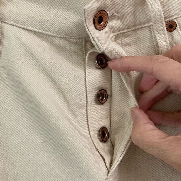 Taylor Stitch The Slim Natural Off White Cream Pants Mens 30 Buttonfly NEW - Picture 5 of 11